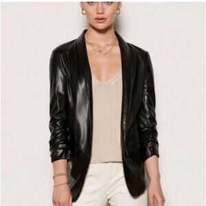 Tart Collection Kia Vegan Leather Blazer in Black Size Small